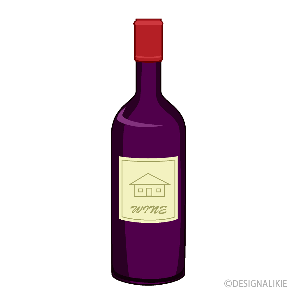 シンプルな赤ワインボトル