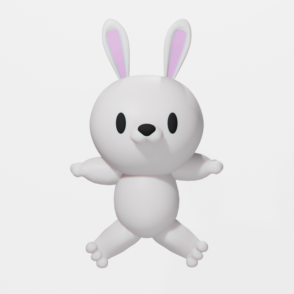 ジャンプするかわいいウサギ3D