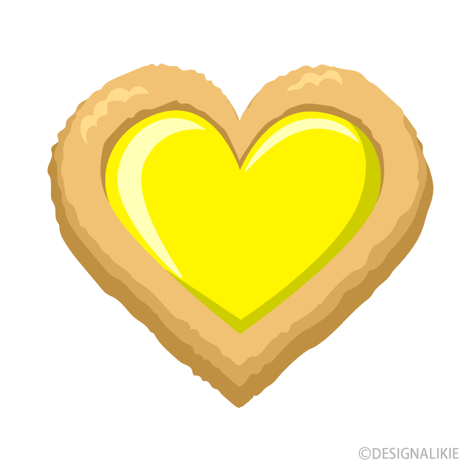 黄色ジェルのハートクッキー