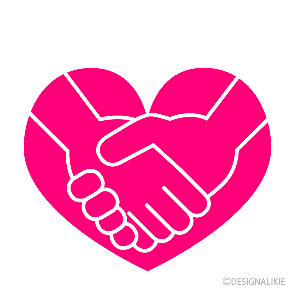 ピンク色の愛の握手