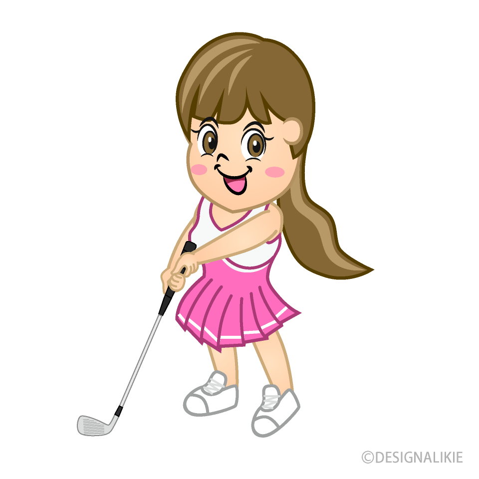 笑顔の女の子ゴルファー