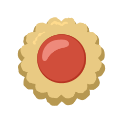 赤い花型クッキー