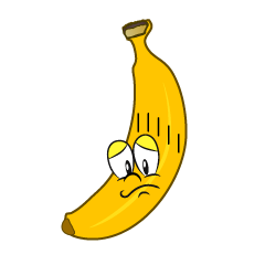 悩むバナナキャラ