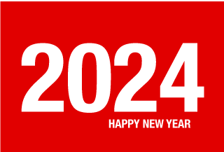 Happy New Year 2024（白赤）