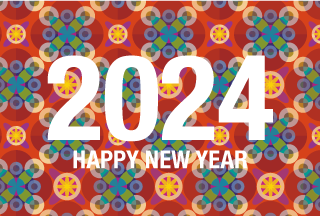 和柄のHAPPY NEW YEAR 2024