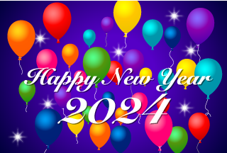 風船のHAPPY NEW YEAR 2024