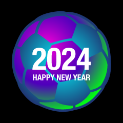サッカーのHAPPY NEW YEAR 2024カード