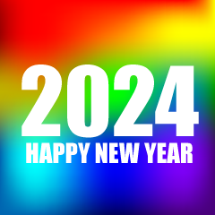 レインボーHAPPY NEW YEAR 2024カード