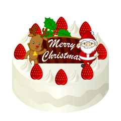 トナカイ＆サンタのクリスマスケーキ
