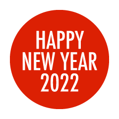赤丸のHAPPY NEW YEAR 2022