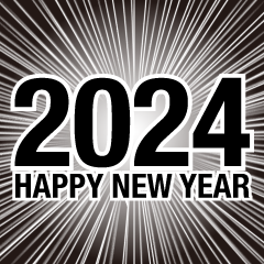 2024 Happy New Year　漫画風