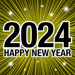 Happy New Year 2024 黄爆発