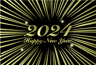 Happy New Year 2024 ゴールドスパーク