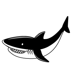 白黒のサメ
