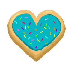 水色のハートクッキー