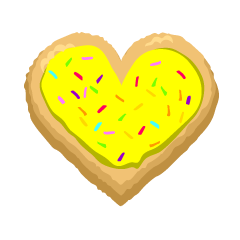 黄色のハートクッキー