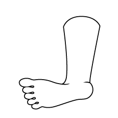 脚と足裏（白黒）