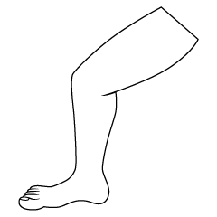 男性の脚（白黒）