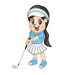 笑顔の女子ゴルファー