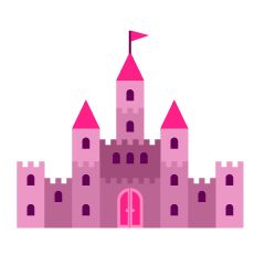 大きなピンクのお城
