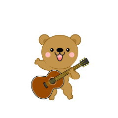 可愛いクマのギタリスト
