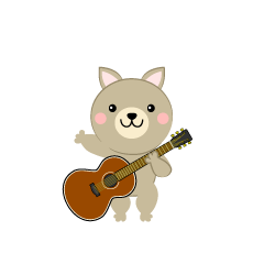 可愛いイヌのギタリスト