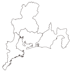 東海4県の白黒地図