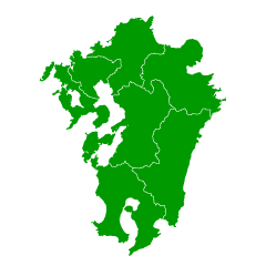 九州地図（県境有り）