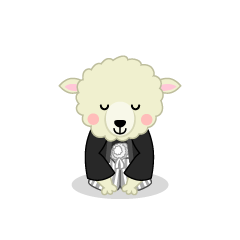 新年挨拶でお辞儀する羊