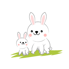 親子のウサギ