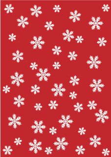 舞い降る雪結晶の赤色背景画像