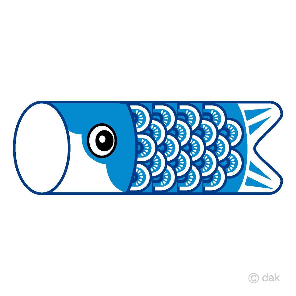 青い子鯉イラストのフリー素材 イラストイメージ