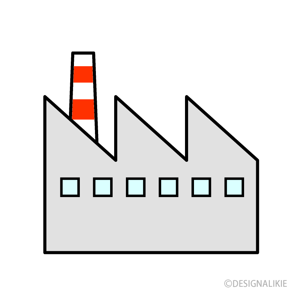 煙突工場の無料イラスト素材 イラストイメージ