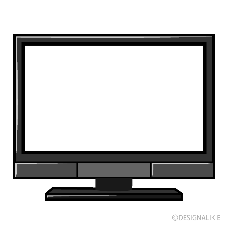シンプルな液晶テレビ 画面透明 イラストのフリー素材 イラストイメージ