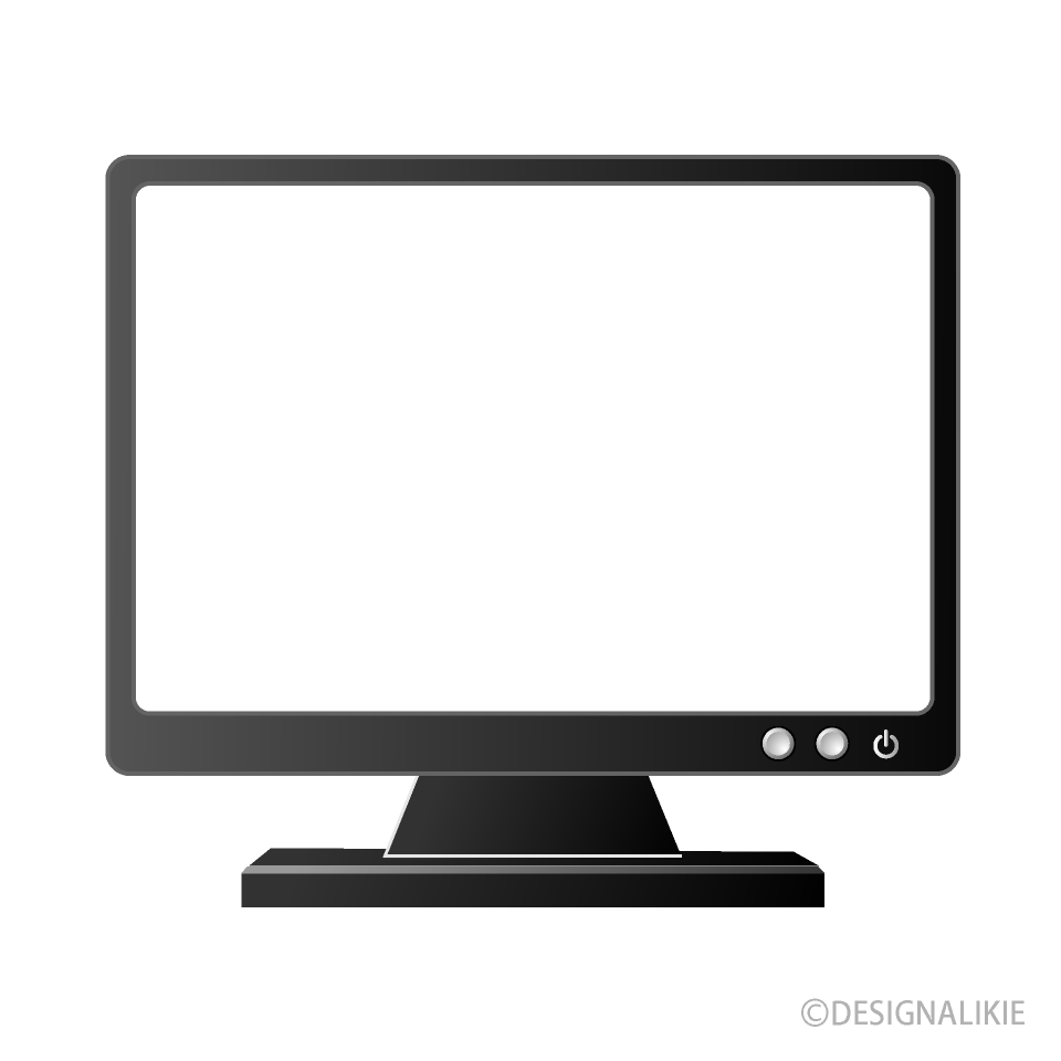 パソコン液晶モニター 画面透明 イラストのフリー素材 イラストイメージ