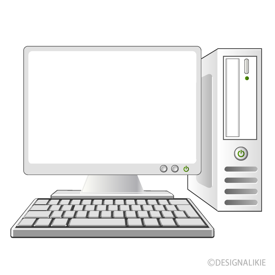 デスクトップパソコン 画面透明 イラストのフリー素材 イラストイメージ