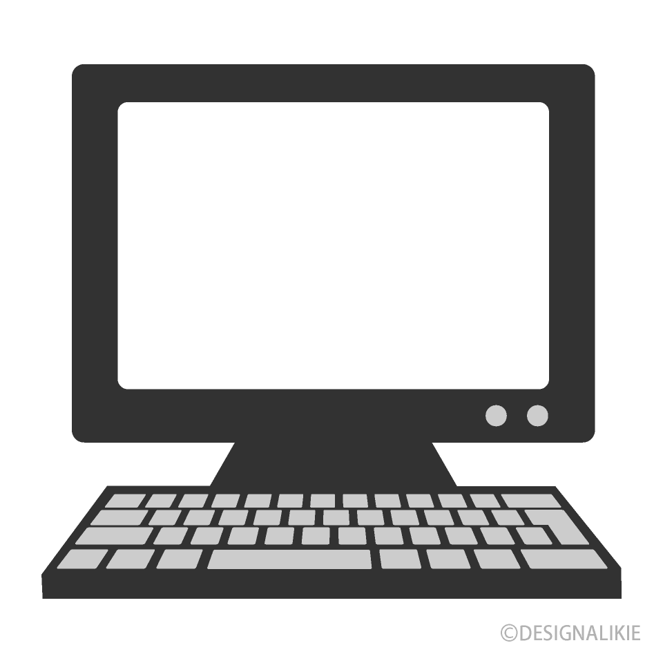 シンプルなパソコン（画面透明）