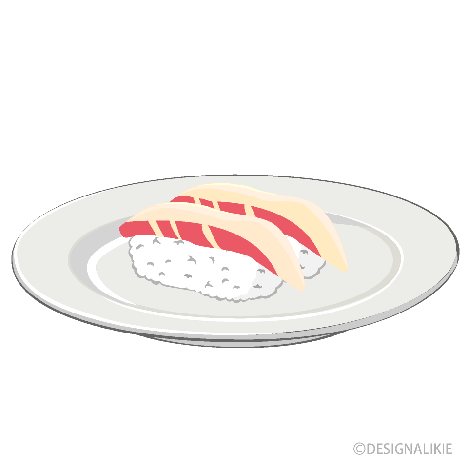 回転寿司の鯛イラストのフリー素材 イラストイメージ