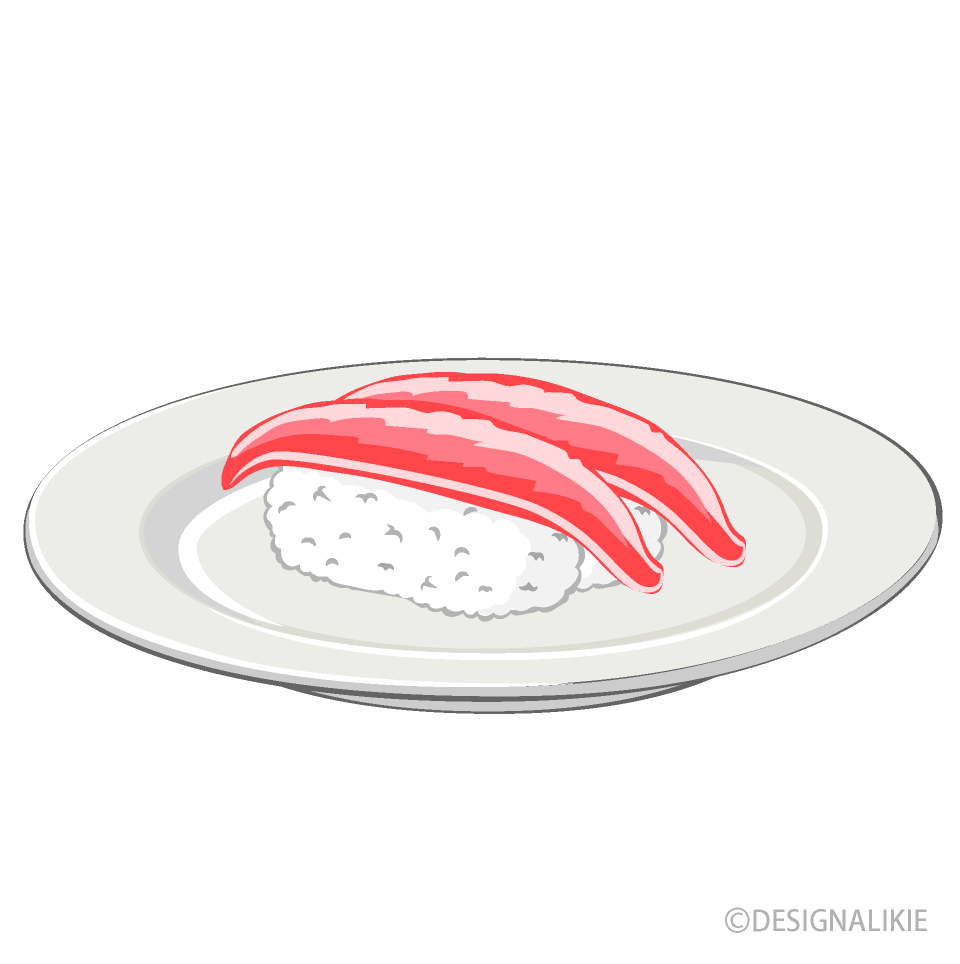 回転寿司のカニイラストのフリー素材 イラストイメージ
