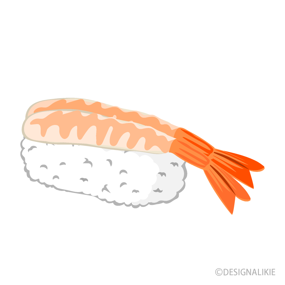 甘エビの握り寿司イラストのフリー素材 イラストイメージ