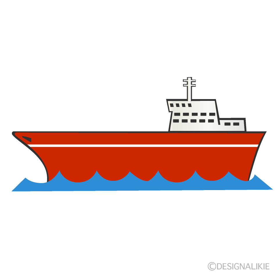 海の貨物船イラストのフリー素材 イラストイメージ