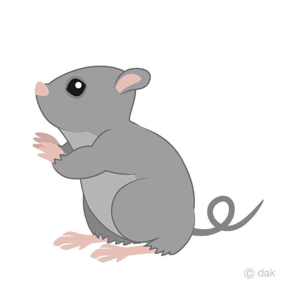 見上げる鼠 横 の無料イラスト素材 イラストイメージ