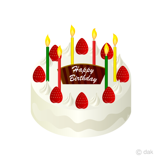 誕生日ホールケーキイラストのフリー素材 イラストイメージ