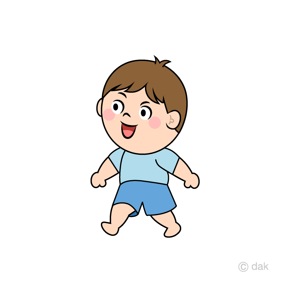 歩く男の子の無料イラスト素材 イラストイメージ