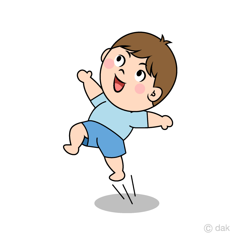 ジャンプする男の子の無料イラスト素材 イラストイメージ