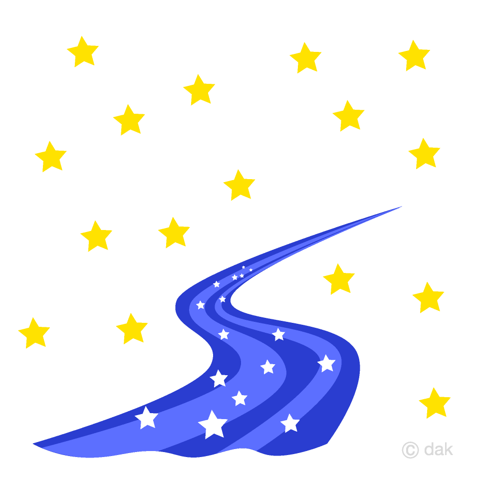 天の川と星々イラストのフリー素材 イラストイメージ