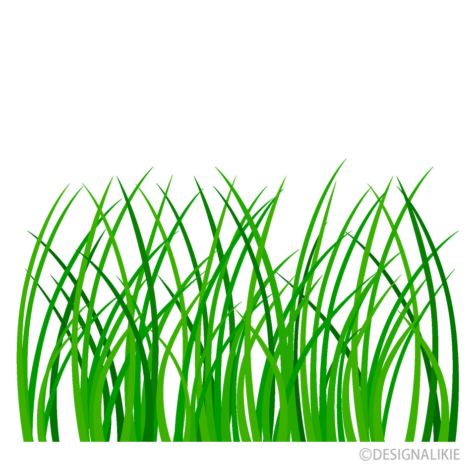 緑の草むらイラストのフリー素材 イラストイメージ