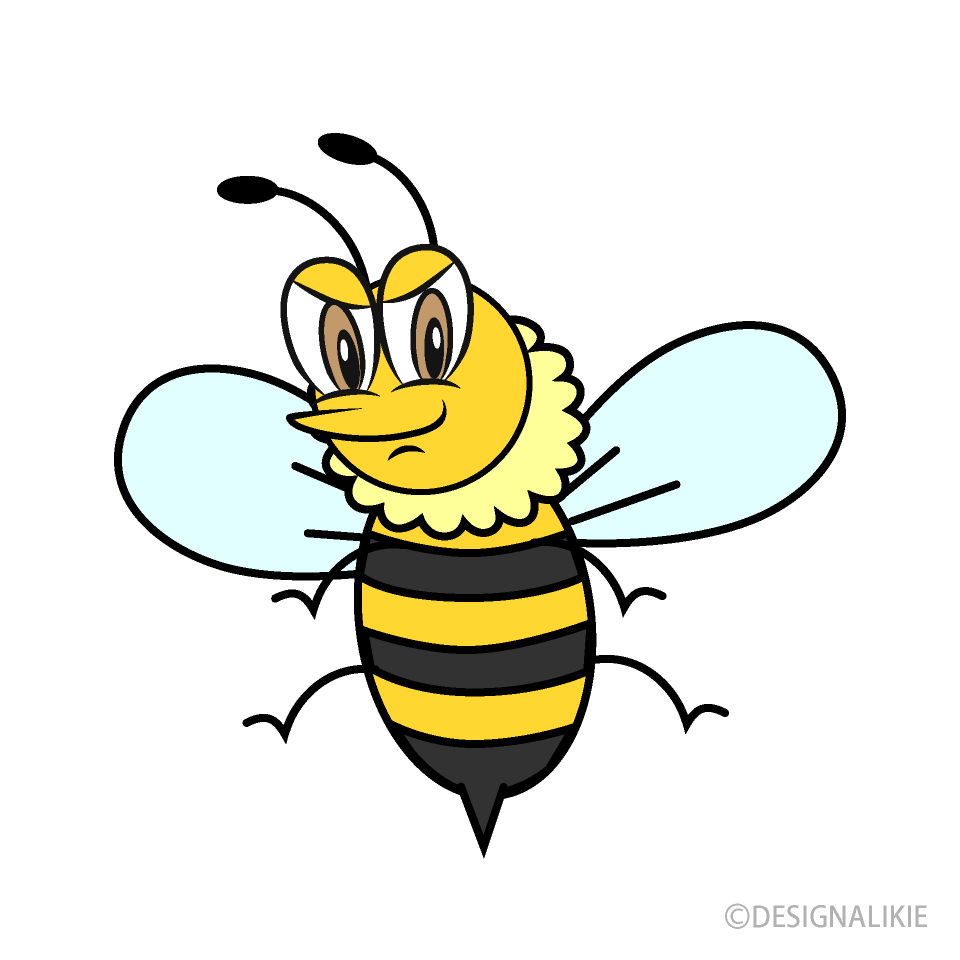 威嚇するミツバチの無料イラスト素材 イラストイメージ