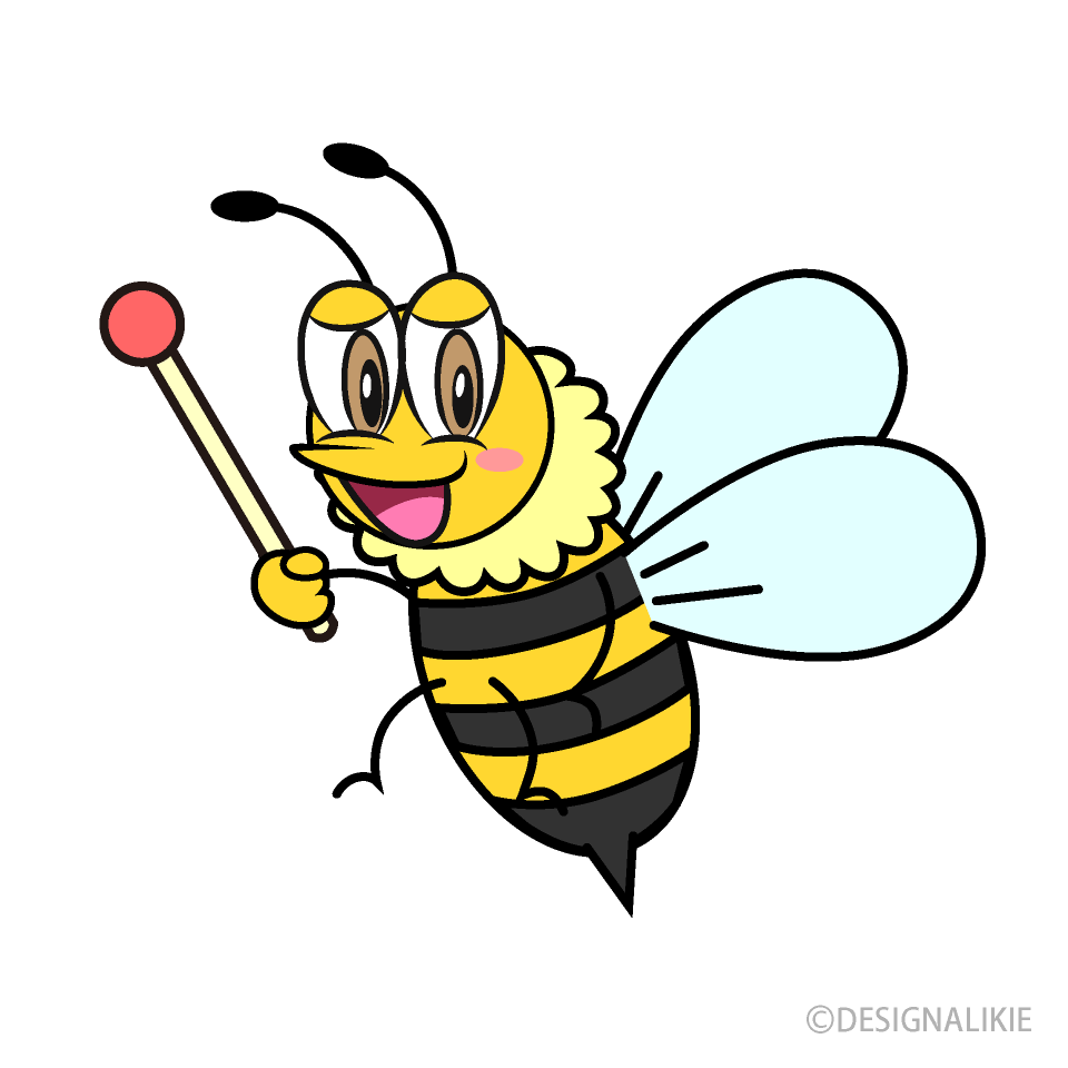 プレゼンするミツバチの無料イラスト素材 イラストイメージ
