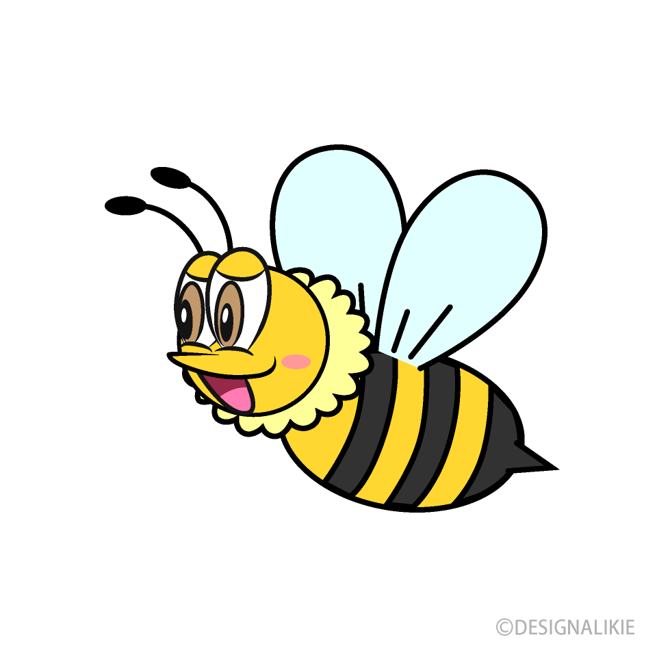 飛ぶミツバチキャラの無料イラスト素材 イラストイメージ